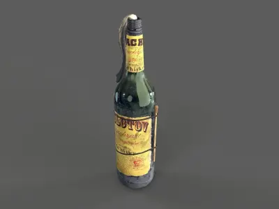Molotov Cocktail Low-poly 3D model get