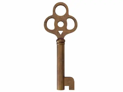 The padlock antique carved wooden 3D model