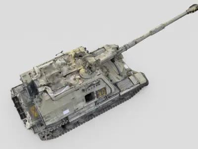 Destroyed 2S19 Msta 152 mm self-propelled howitzer M1990 3D model order