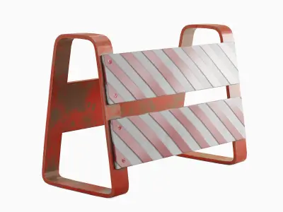 Traffic Barricade 01 Low-poly 3D model