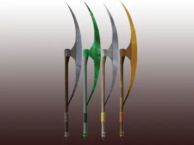 Lowpoly AXE PACK Low-poly 3D model