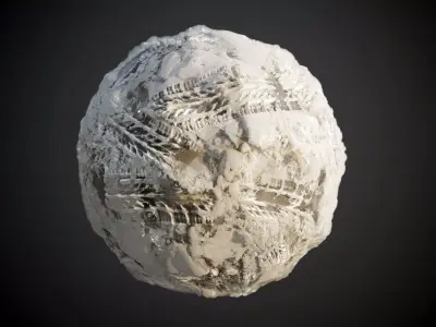 Snow Rock Glacier Wet Dirt Tire Track Seamless PBR Texture Texture