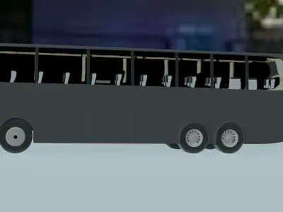Game Ready Bus Model Low-poly 3D model