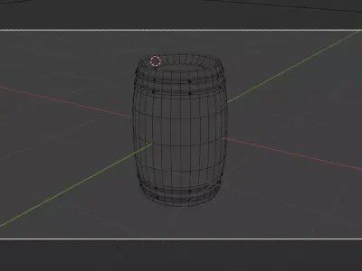 Deflected Wooden Barrel Free low-poly 3D model