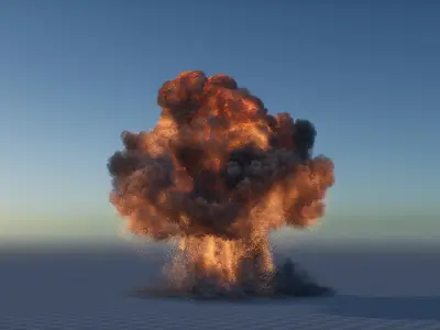 3D Big Explosion with Spark-Animation 3D model