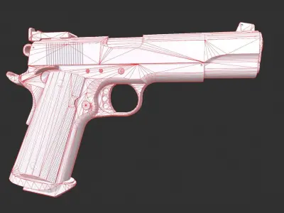 Colt 1911 Low-poly 3D model 3