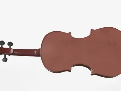Violin music instrument with Bow and stand 3D model