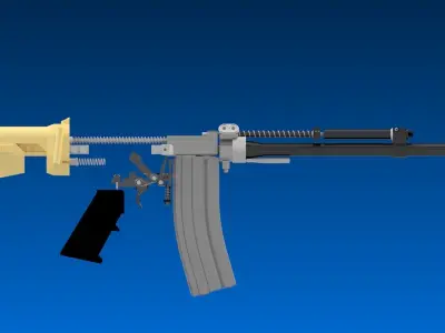 AH-14 Assault Rifle 3D model