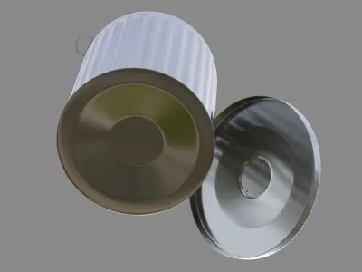 Dustbin 3 plastic bowl 3D model