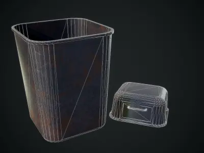 Litter Basket Low-poly 3D model