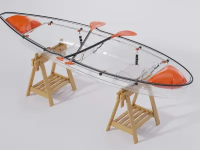 Transparent canoe design 3D model