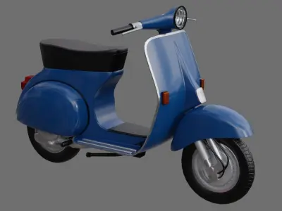 Motor Scooter 1A Low-poly 3D model