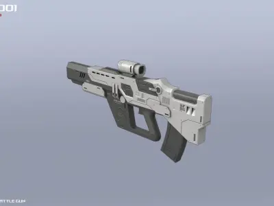 Scifi Battle gun Low-poly 3D model purchase