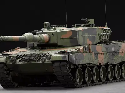 Leopard 2A4 plus 4 Skins Included 3D model