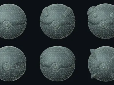 Pokeballs Collection - 27 different models  Low-poly 3D model