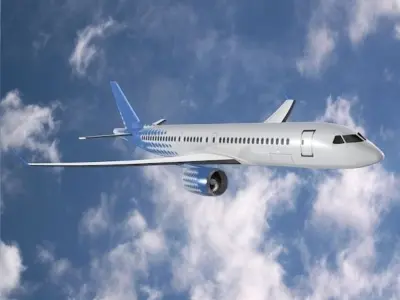 Bombardier cs300 commercial airplane Low-poly 3D model