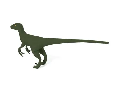 Low Poly Cartoon Velociraptor Dinosaur Low-poly 3D model