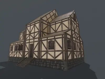 Medieval House 01 Low-poly 3D model