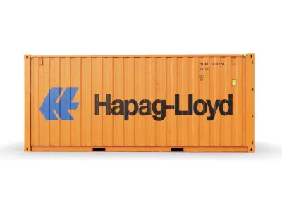 20 feet Hapag-Lloyd standard shipping container 3D model