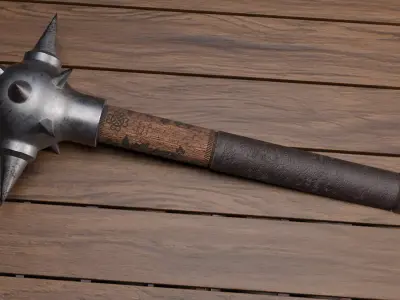  medieval fantasy Old Age Mace game-ready PBR 4K Low-poly 3D model