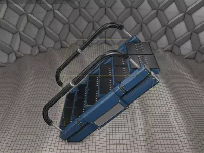 Sci-Fi Stairs - 7 - Blue Version  Low-poly 3D model