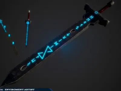 Fantasy Swords Low-poly 3D model