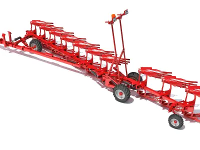 Semi Mounted Farm Plough 3D model