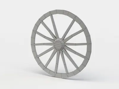 Wheel clock Low-poly 3D model