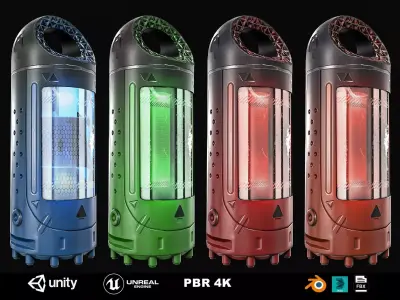 Sci-Fi Teleportation Device Low-poly 3D model