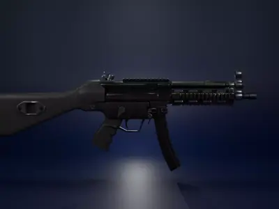 MP5 Submachine Gun   Game Ready Free low-poly 3D model