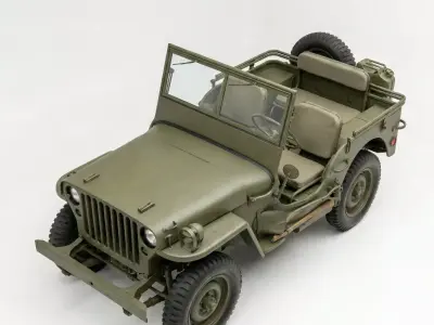 Willys MB Military Jeep Low-poly 3D model