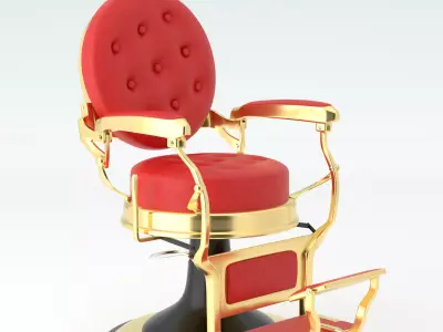 Alesso Professional Barber Chair red 3D model