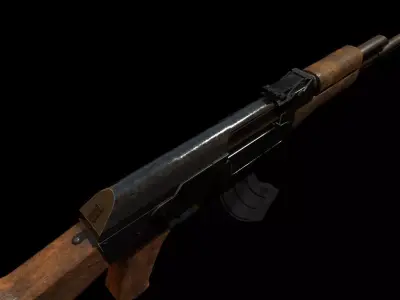 Low poly AK 47 Free low-poly 3D model
