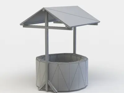 Well trash can Low-poly 3D model