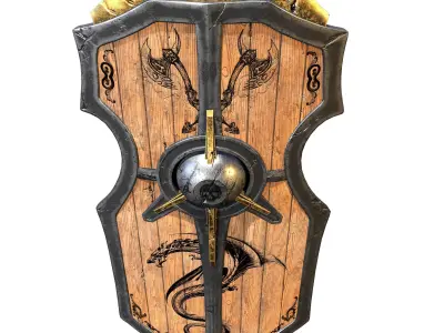 War shield Low-poly 3D model purchase