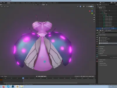 ladybug glow in Low-poly 3D model