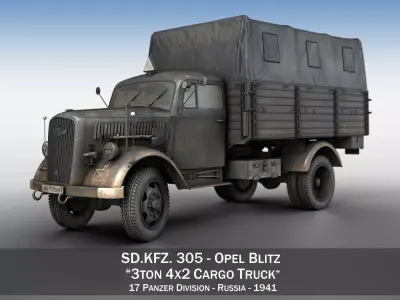 Opel Blitz - 3t Cargo truck - 17 PzDiv 3D model