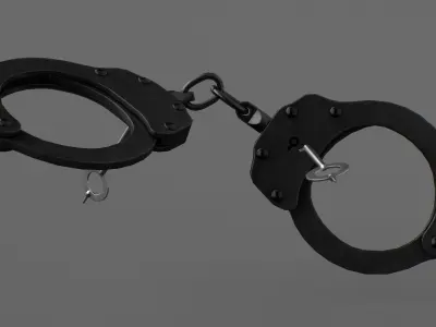 Handcuffs black Low-poly 3D model