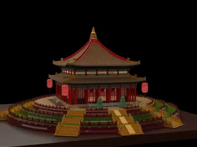 Chinese ancient  house   3D model shop