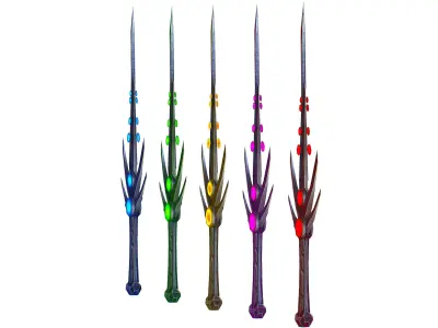 a set of cutting weapons Low-poly 3D model 5