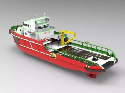 Supply ship Indo Low-poly 3D model