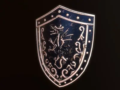 Shield Dragon Low-poly 3D model