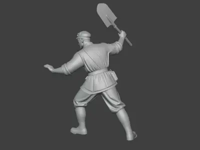 Military sculpture warrior  military battle war hero  soldier 3D print model 15