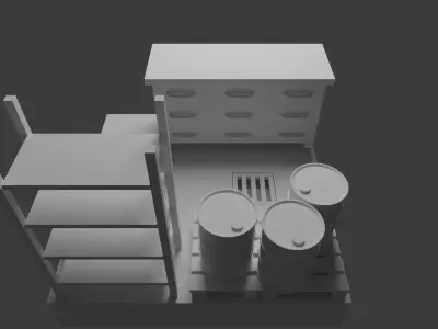  Low poly garage asset Free 3D model