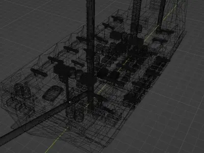 Brig low poly Low-poly 3D model