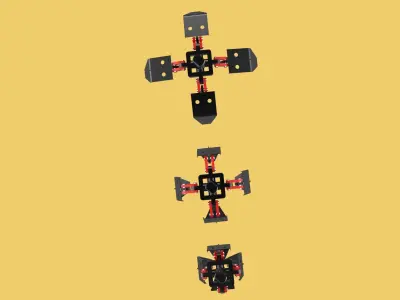 CRANE ATTACHMENT ARM GRABBER GRAPPLE HOOK JAW TONG CRAWLER HOOK 3D model
