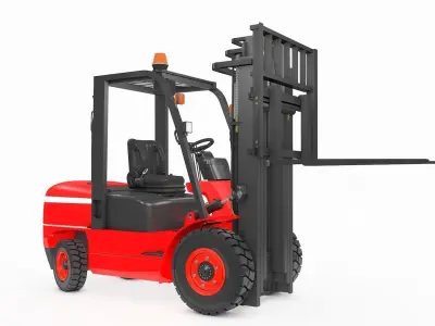 Forklift Rigged and Animated 3D model