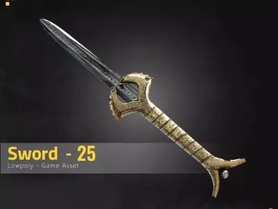 Sword-25 Low-poly 3D model