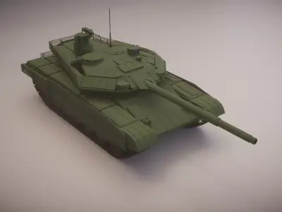 Simple T-90M Tank Low-poly 3D model