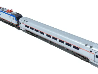 Amtrak Train 3D 3D model